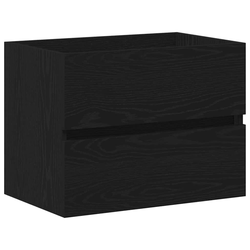 Badkamertenk te kast Zwart Eiken 60 x 38,5 x 45 cm Bewerkt hout