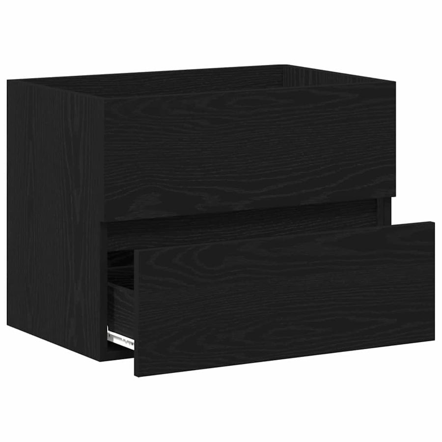 Badkamertenk te kast Zwart Eiken 60 x 38,5 x 45 cm Bewerkt hout