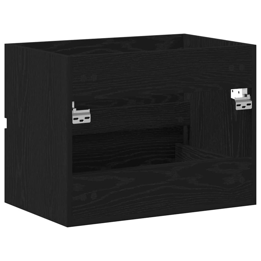 Badkamertenk te kast Zwart Eiken 60 x 38,5 x 45 cm Bewerkt hout
