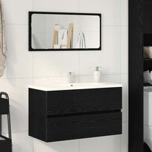 Badkamertenk te kast Zwart Eiken 80 x 38,5 x 45 cm Bewerkt hout
