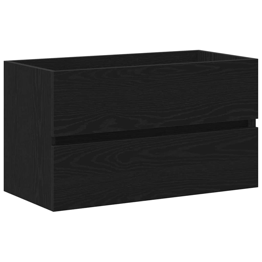 Badkamertenk te kast Zwart Eiken 80 x 38,5 x 45 cm Bewerkt hout