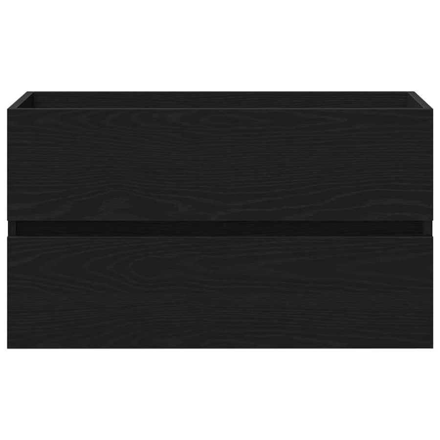 Badkamertenk te kast Zwart Eiken 80 x 38,5 x 45 cm Bewerkt hout