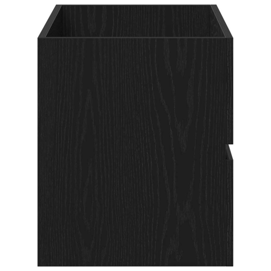 Badkamertenk te kast Zwart Eiken 80 x 38,5 x 45 cm Bewerkt hout