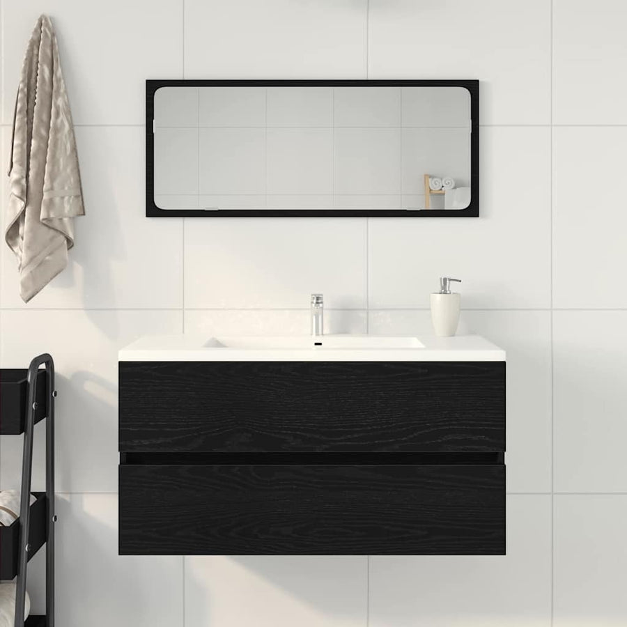 Badkamertenk te kast Zwart Eiken 90 x 38,5 x 45 cm Bewerkt hout