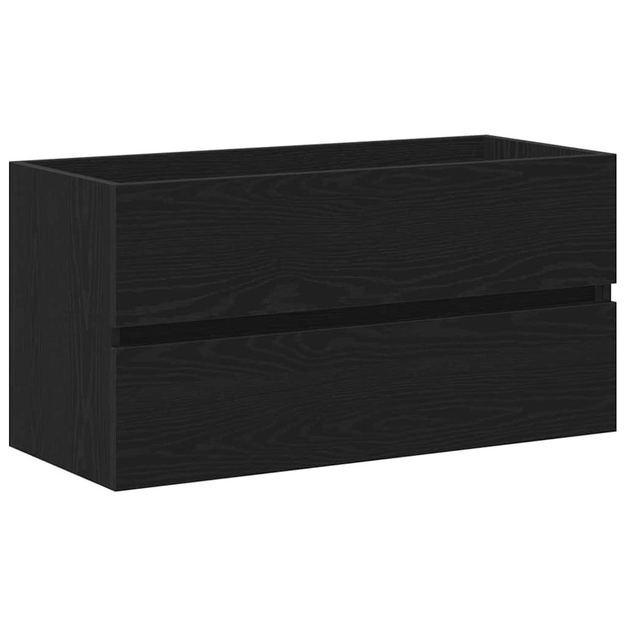 Badkamertenk te kast Zwart Eiken 90 x 38,5 x 45 cm Bewerkt hout
