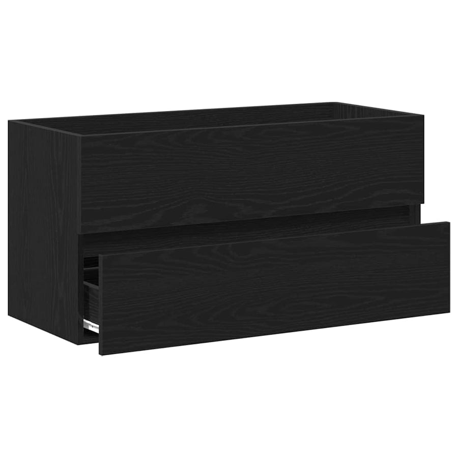 Badkamertenk te kast Zwart Eiken 90 x 38,5 x 45 cm Bewerkt hout