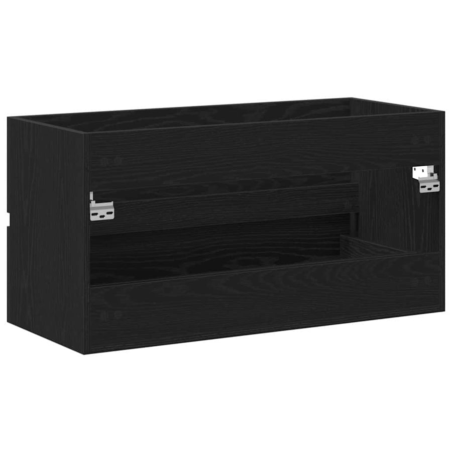 Badkamertenk te kast Zwart Eiken 90 x 38,5 x 45 cm Bewerkt hout