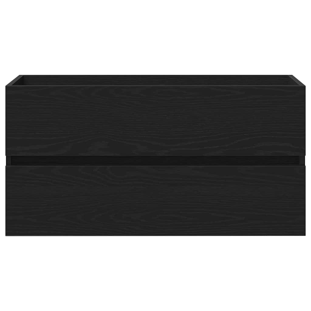 Badkamertenk te kast Zwart Eiken 90 x 38,5 x 45 cm Bewerkt hout