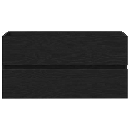 Badkamertenk te kast Zwart Eiken 90 x 38,5 x 45 cm Bewerkt hout