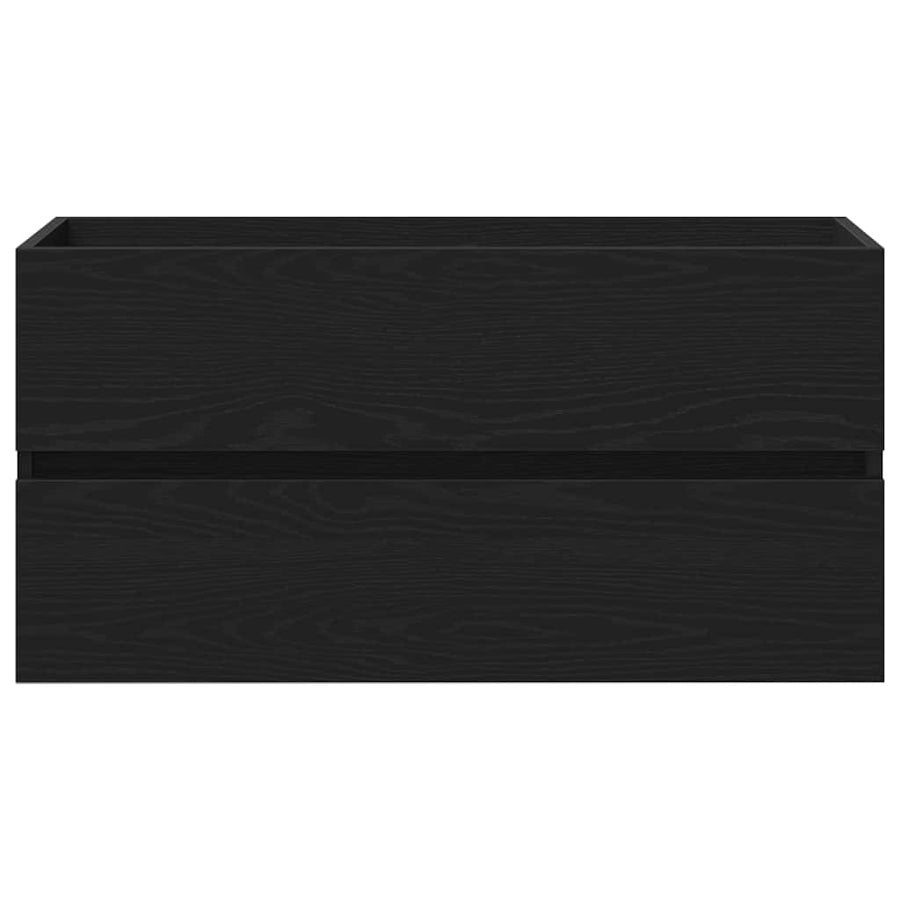 Badkamertenk te kast Zwart Eiken 90 x 38,5 x 45 cm Bewerkt hout