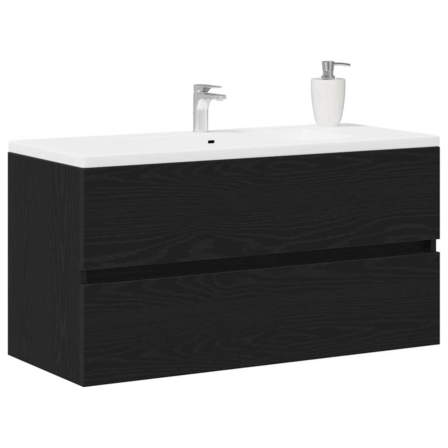 Badkamertenk te kast Zwart Eiken 90 x 38,5 x 45 cm Bewerkt hout