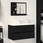 Badkamerspiegel 60x10,5x45 cm spaanplaat zwart eiken