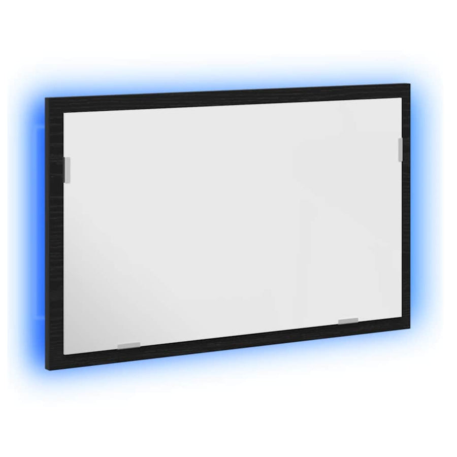 Badkamerspiegel Met Led-Verlichting 60X8,5X37 Cm Zwart eiken