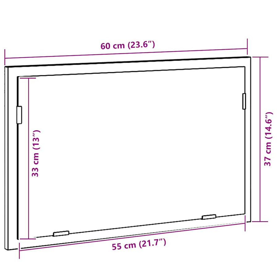 Badkamerspiegel Met Led-Verlichting 60X8,5X37 Cm Zwart eiken