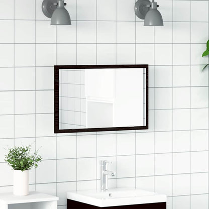 Badkamerspiegel Met Led-Verlichting 60X8,5X37 Cm Zwart eiken