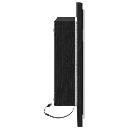Badkamerspiegel Met Led-Verlichting 60X8,5X37 Cm Zwart eiken