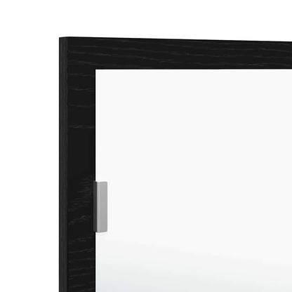 LED Badkamer Spiegel Zwart Eiken 100 x 8,5 x 37 cm Glas