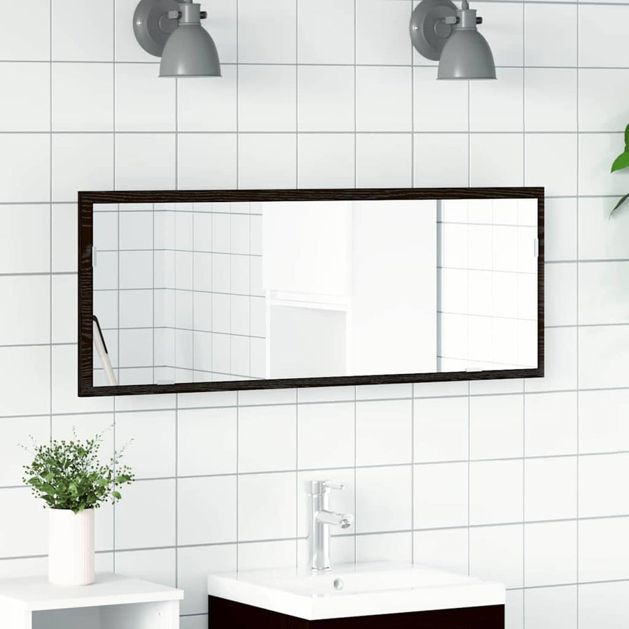 LED Badkamer Spiegel Zwart Eiken 100 x 8,5 x 37 cm Glas