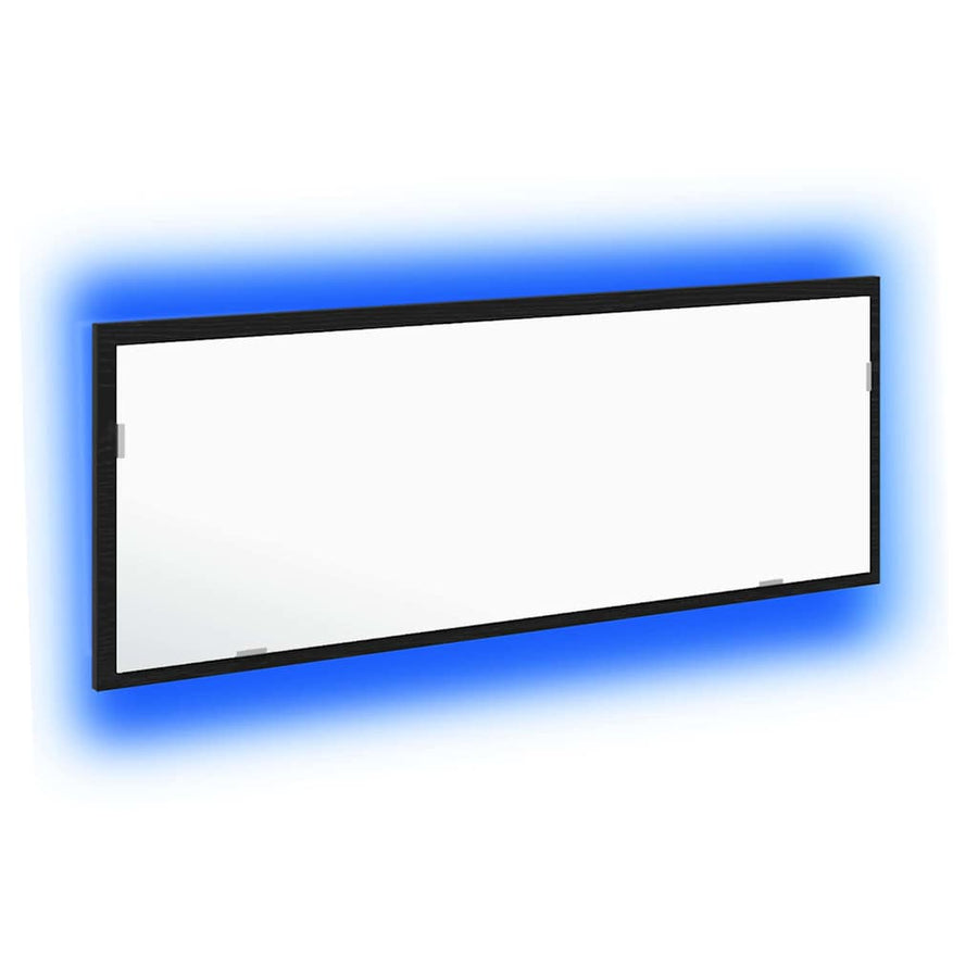 LED Badkamer Spiegel Zwart Eiken 100 x 8,5 x 37 cm Glas