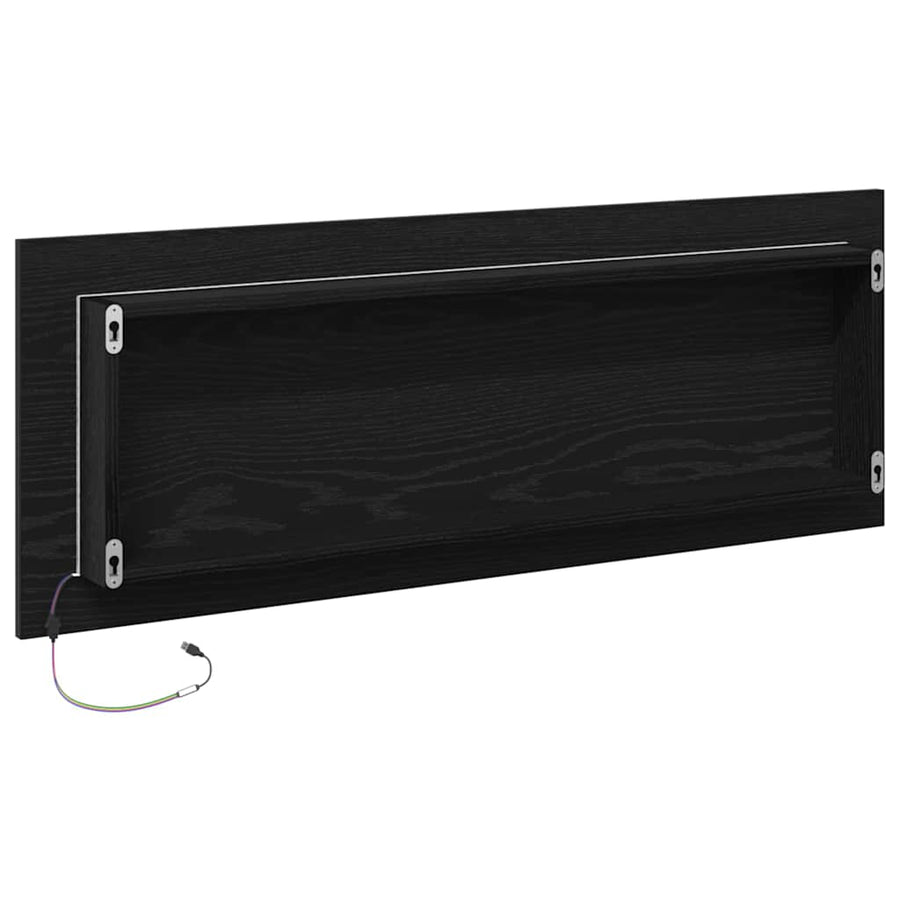 LED Badkamer Spiegel Zwart Eiken 100 x 8,5 x 37 cm Glas