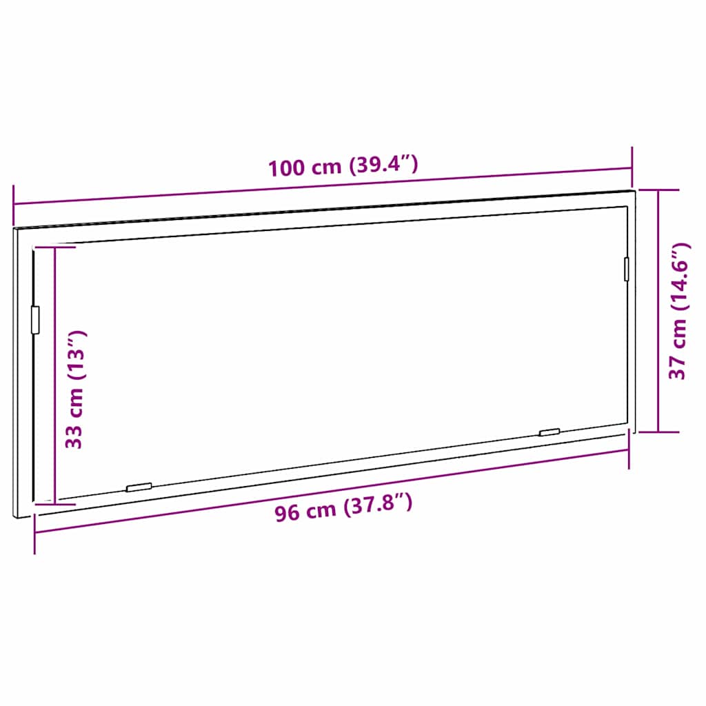 LED Badkamer Spiegel Zwart Eiken 100 x 8,5 x 37 cm Glas