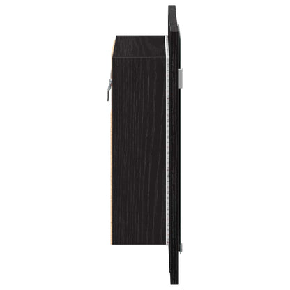 LED badkamerspiegelkast zwart eiken 40x12x45 cm bewerkt hout