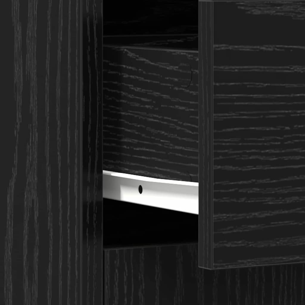 Badkamer Kast met lade Zwart Eiken 60 x 33 x 80 cm Bewerkt hout