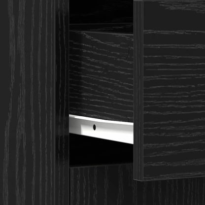 Badkamer Kast met lade Zwart Eiken 60 x 33 x 80 cm Bewerkt hout