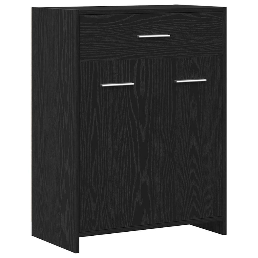 Badkamer Kast met lade Zwart Eiken 60 x 33 x 80 cm Bewerkt hout