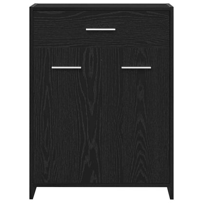 Badkamer Kast met lade Zwart Eiken 60 x 33 x 80 cm Bewerkt hout