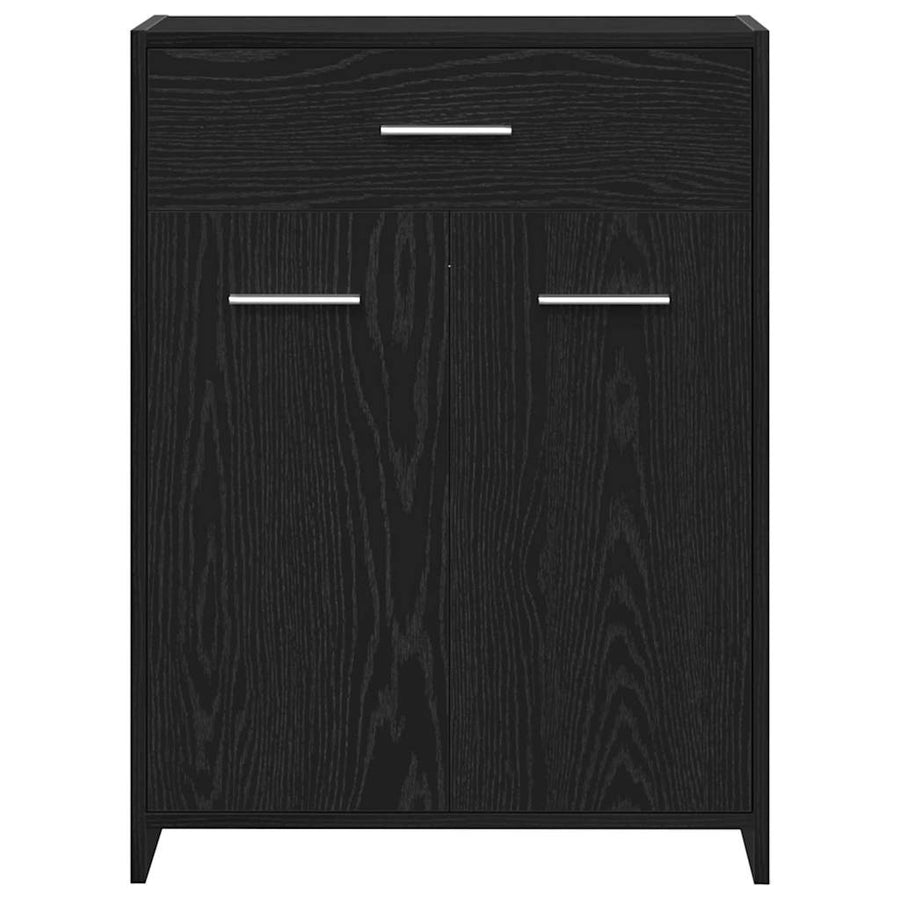 Badkamer Kast met lade Zwart Eiken 60 x 33 x 80 cm Bewerkt hout