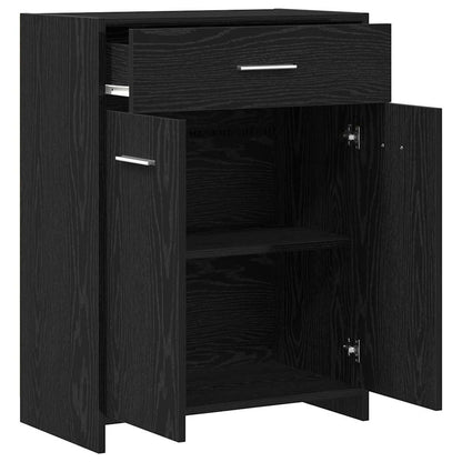 Badkamer Kast met lade Zwart Eiken 60 x 33 x 80 cm Bewerkt hout