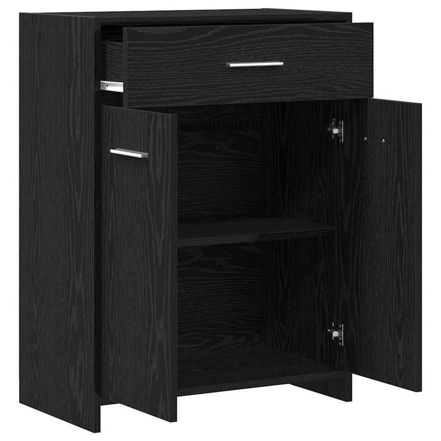 Badkamer Kast met lade Zwart Eiken 60 x 33 x 80 cm Bewerkt hout