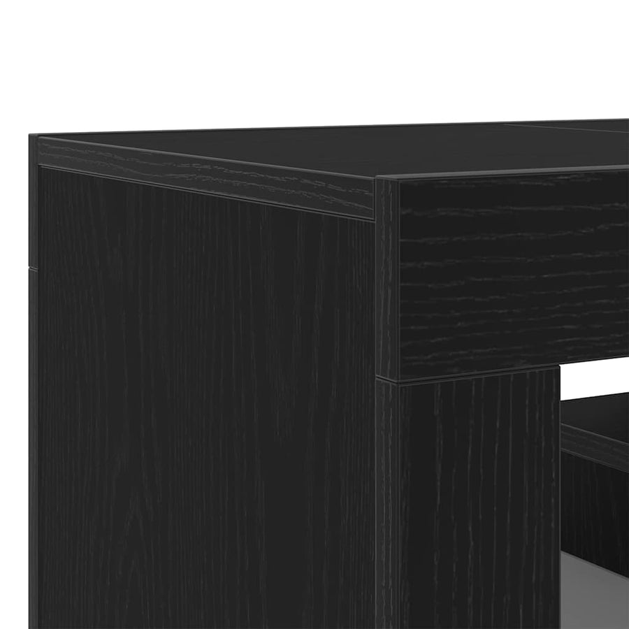 Tv-Kast Met Lade Zwart Eiken 120 X 35 X 40 Cm Bewerkt Hout