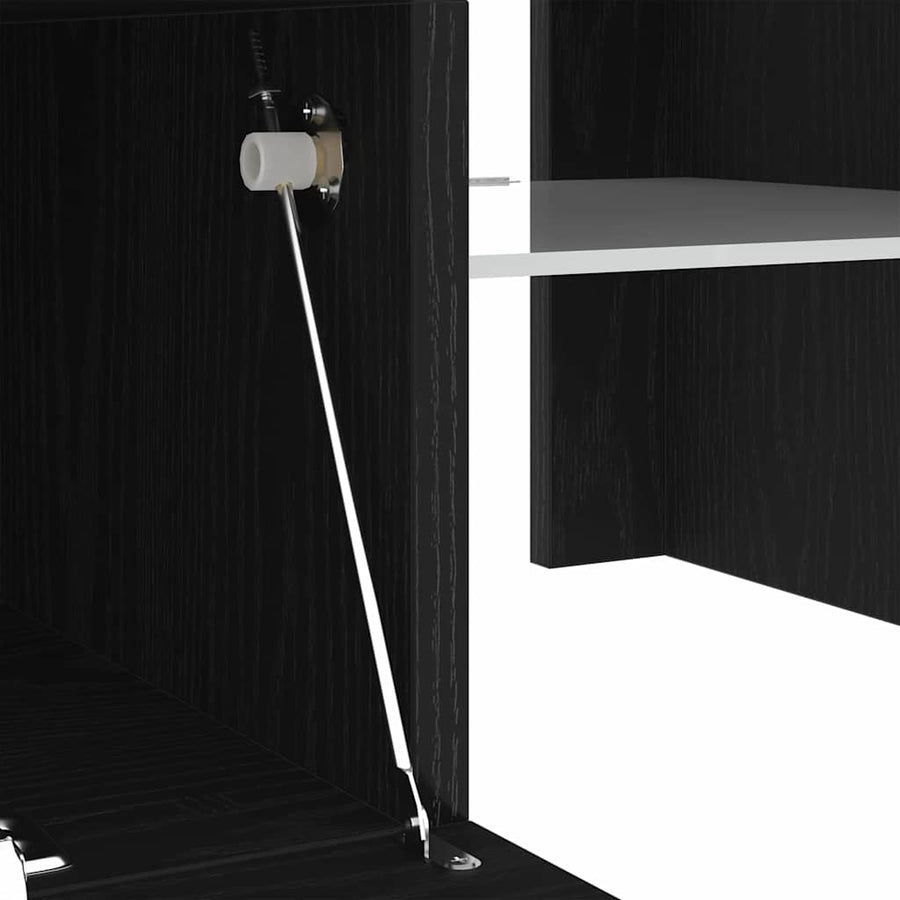Tv-Kast Met Lade Zwart Eiken 120 X 35 X 40 Cm Bewerkt Hout