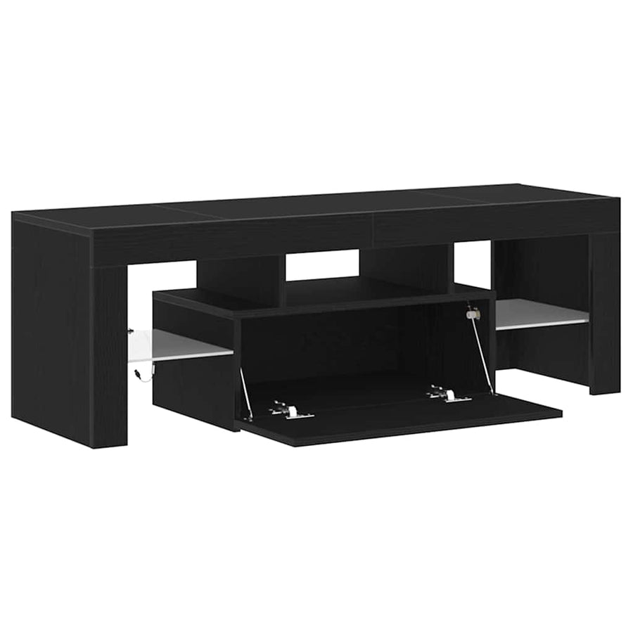 Tv-Kast Met Lade Zwart Eiken 120 X 35 X 40 Cm Bewerkt Hout