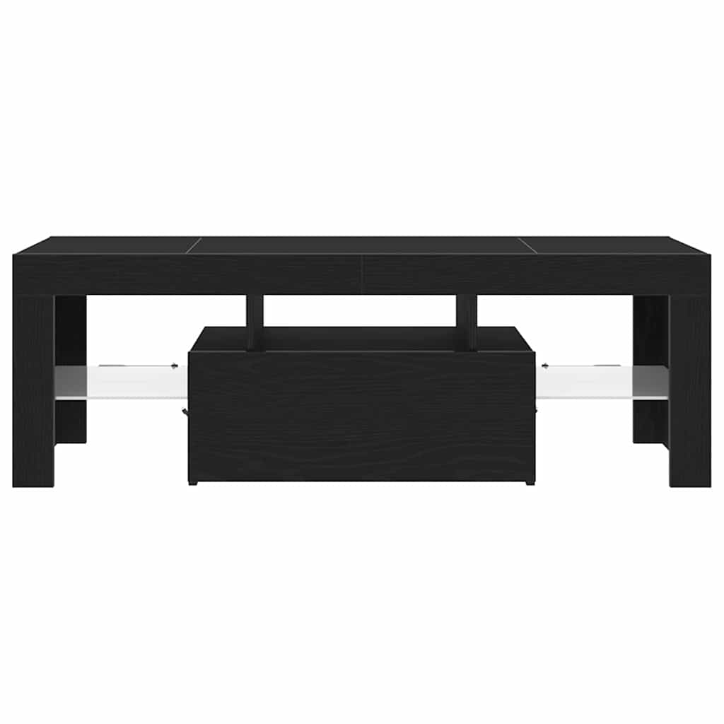 Tv-Kast Met Lade Zwart Eiken 120 X 35 X 40 Cm Bewerkt Hout