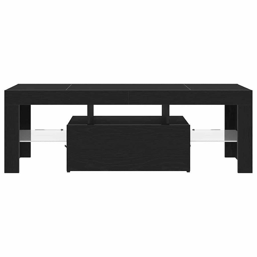 Tv-Kast Met Lade Zwart Eiken 120 X 35 X 40 Cm Bewerkt Hout