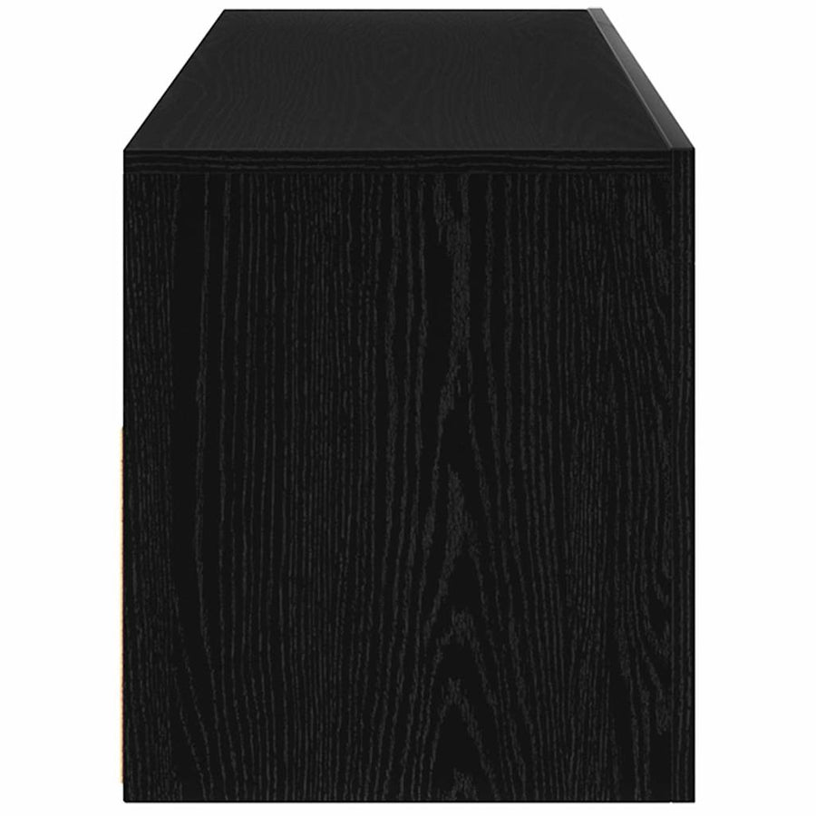 TV-kast Zwart Eiken 90 x 35 x 40 cm Bewerkt hout