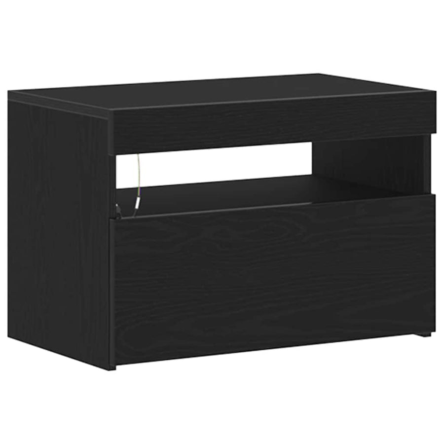 TV-kast Zwart Eiken 60 x 35 x 40 cm Bewerkt hout