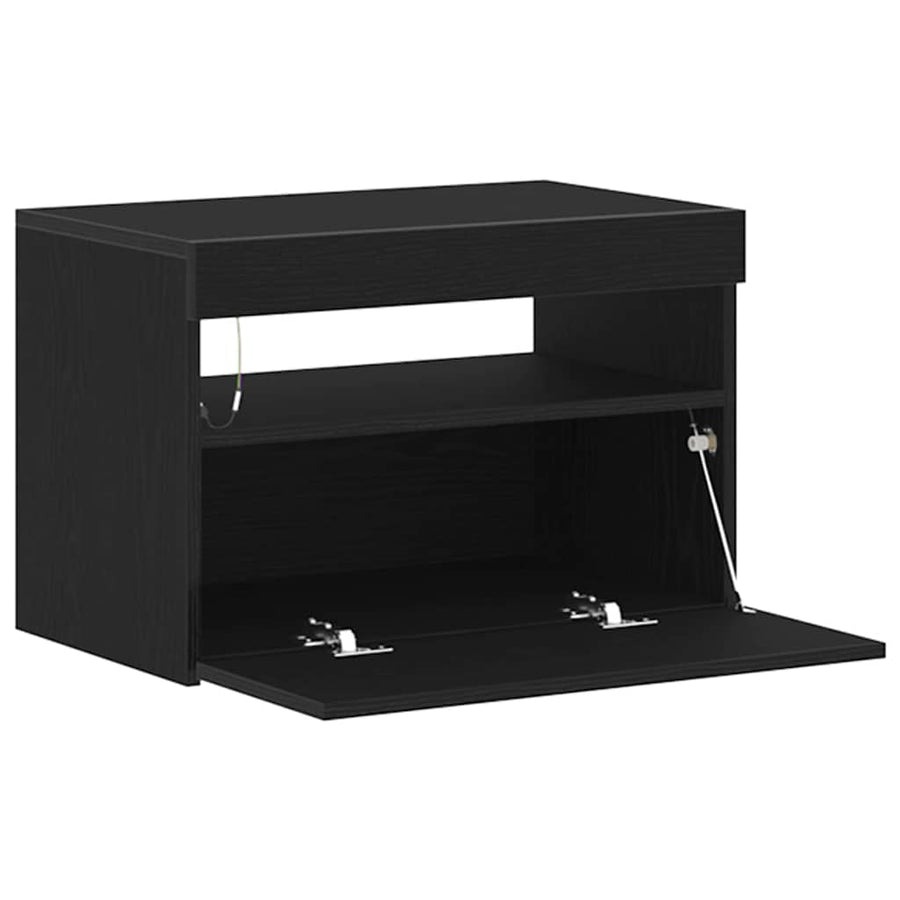 TV-kast Zwart Eiken 60 x 35 x 40 cm Bewerkt hout