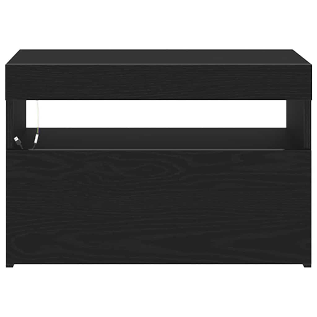 TV-kast Zwart Eiken 60 x 35 x 40 cm Bewerkt hout