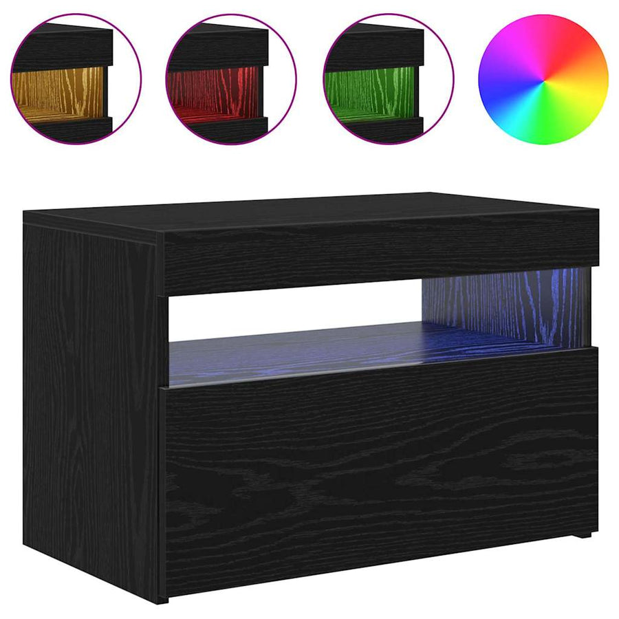 TV-kast Zwart Eiken 60 x 35 x 40 cm Bewerkt hout