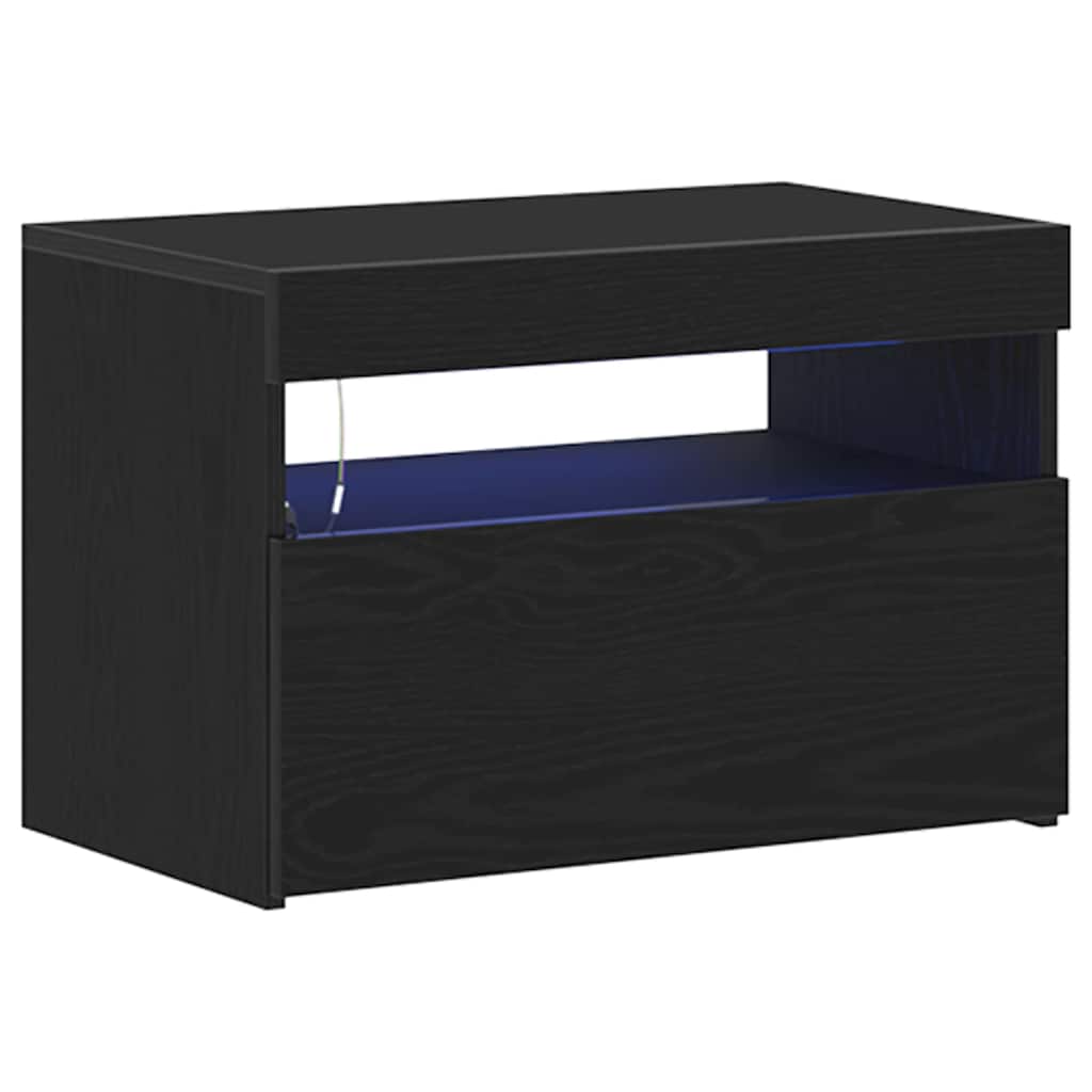 TV-kast 2 pcs Zwart Eiken 60 x 35 x 40 cm Bewerkt hout