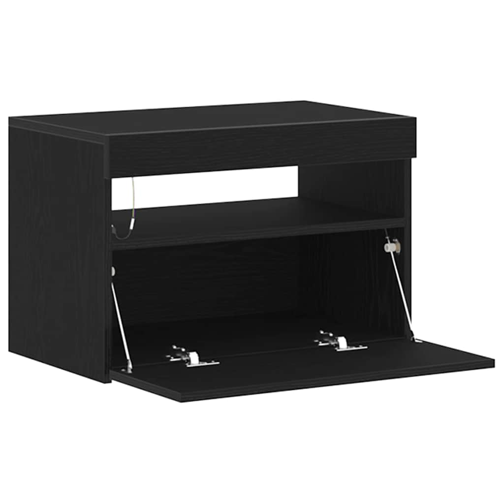 TV-kast 2 pcs Zwart Eiken 60 x 35 x 40 cm Bewerkt hout