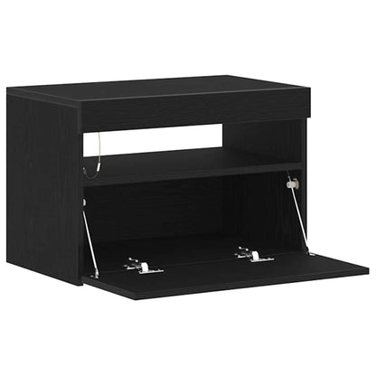 TV-kast 2 pcs Zwart Eiken 60 x 35 x 40 cm Bewerkt hout