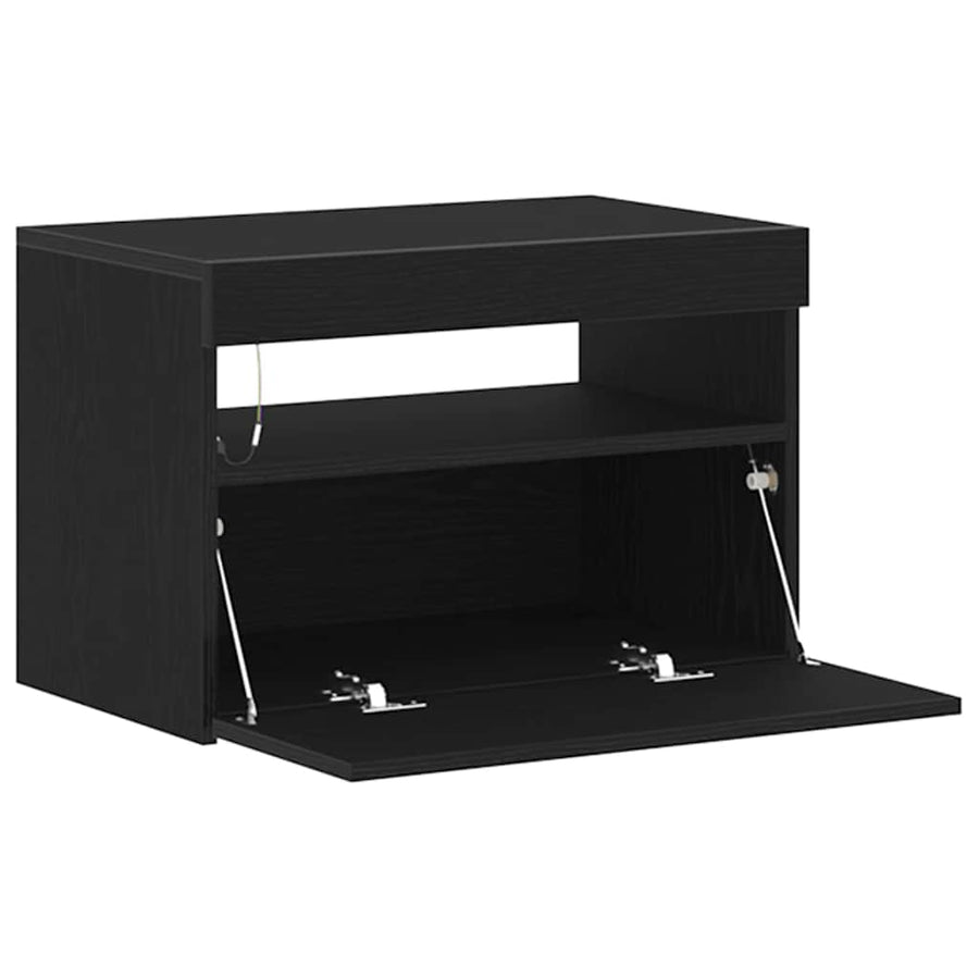 TV-kast 2 pcs Zwart Eiken 60 x 35 x 40 cm Bewerkt hout