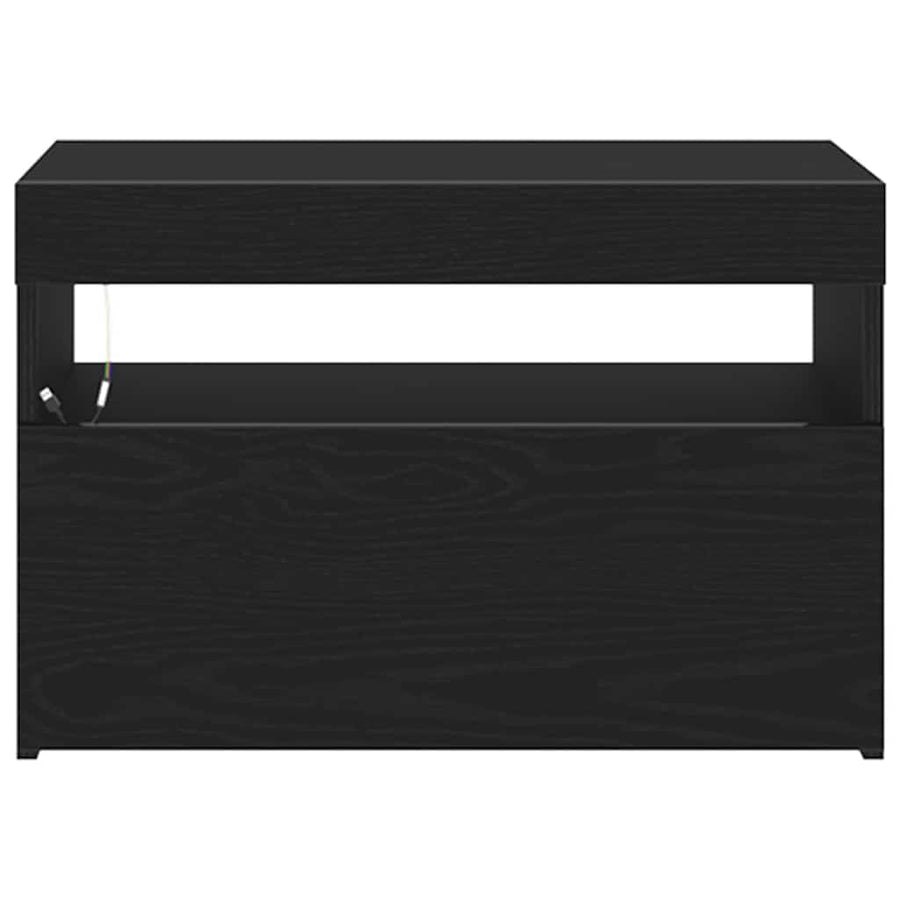 TV-kast 2 pcs Zwart Eiken 60 x 35 x 40 cm Bewerkt hout
