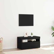 TV-kast 75x35x40 cm zwart eiken bewerkt hout