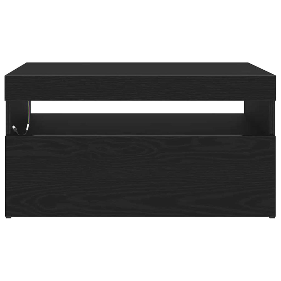 TV-kast Zwart Eiken 75 x 35 x 40 cm Bewerkt hout